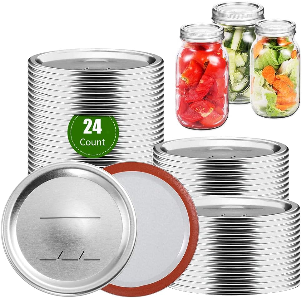 24 Count Regular Mouth Canning Lids, 70MM Mason Canning Jar Lids for Bell/Kerr