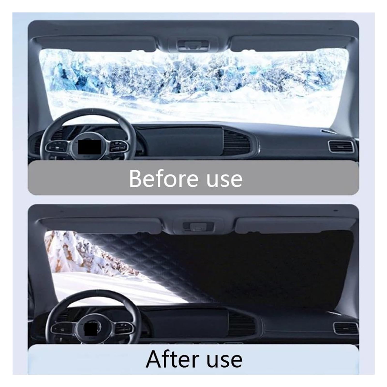 Couverture Pare-Brise Voiture Housse De Protection Contre La Neige Automobile pour Pare-Brise Avant, Pare-Neige À Aspiration Magnétique Antigel Et Anti-Gel, Housse De Voiture