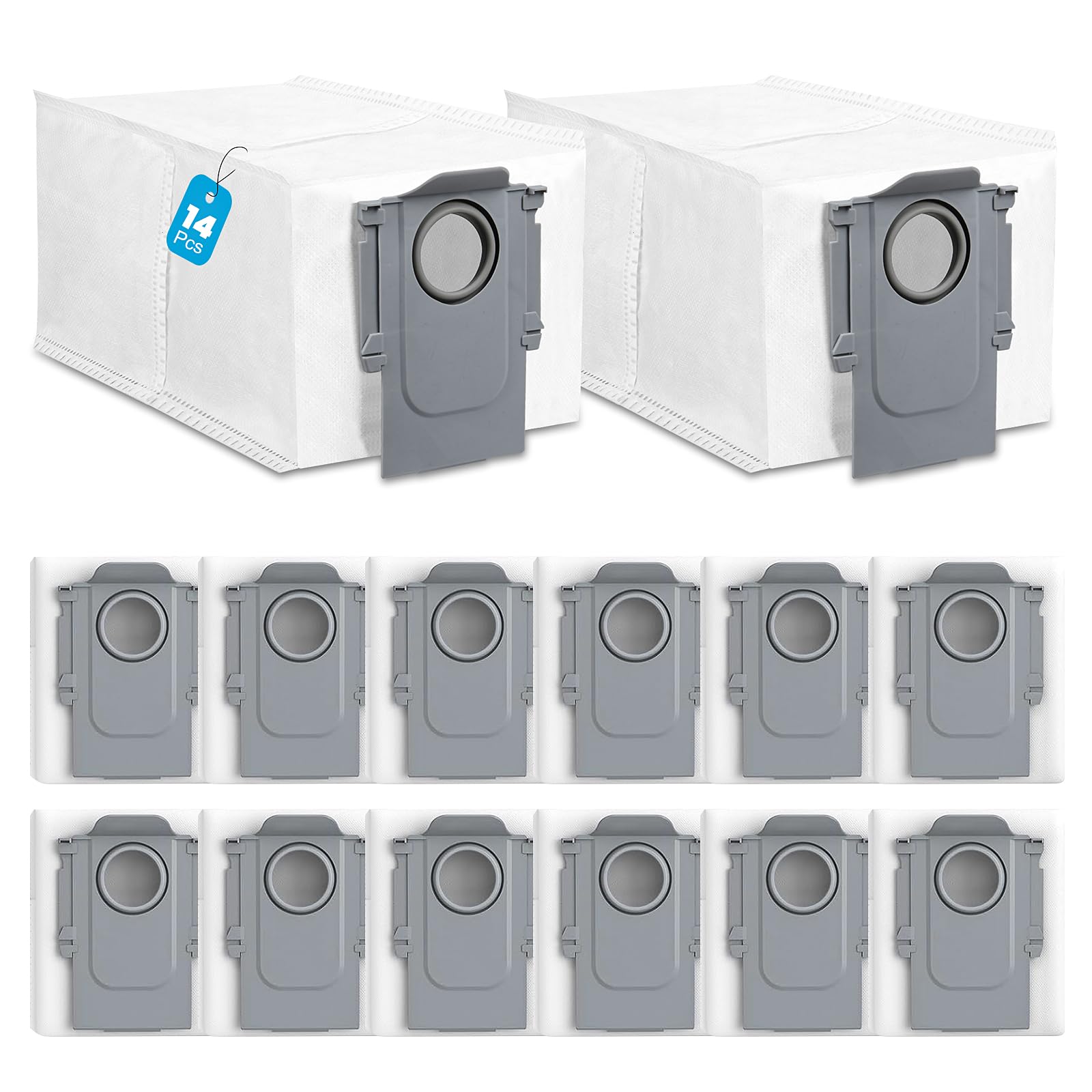 14 Stück Staubbeutel für Roborock S8 MaxV Ultra/Qrevo/Qrevo Pro/Saros 10R/Saros 10/QV35A/Qrevo S/Qrevo Slim/Qrevo Curv S5X/Qrevo Curv 2 Flow/Qrevo Edge/Qrevo MaxV Staubsauger - Hochwertig beutel