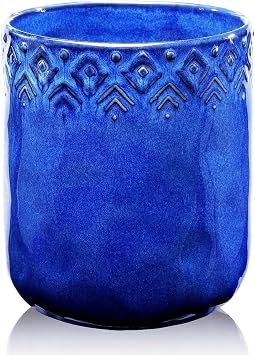 Ceramic Utensils Holder,Extra Large Stable Ceramic Cooking Tool Organizer Set for Kitchen,For Countertop ,Navy Blue