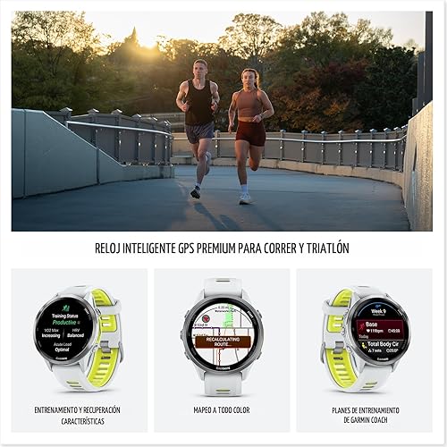 Miniatura 3 de Garmin® Forerunner® 970, Reloj inteligente premium para correr y triatlón con GPS, pantalla AMOLED, linterna LED incorporada, titanio con estuche
