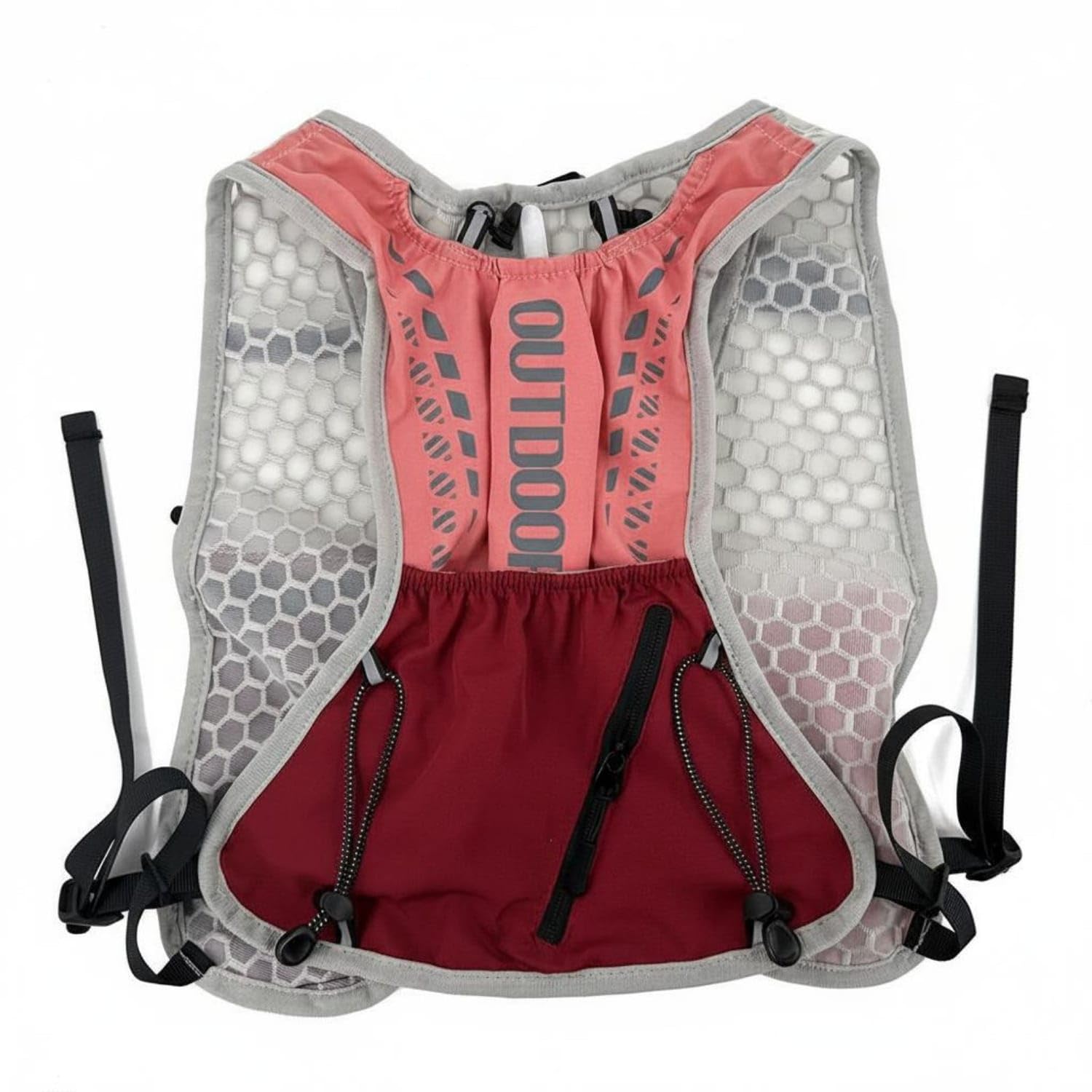 Breathable Mesh Hydration Running Vest Sweat-Wicking Long-Distance Hydration Vest Adjustable Fit 5L Trail Running Pack Multi-Pocket Design for Runners, Cyclists, Marathoners, Hiking, Pink-image-7