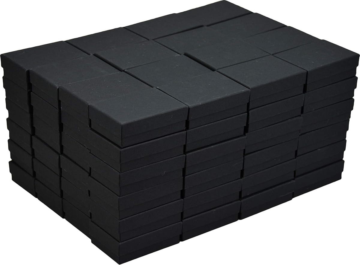 JPB Joyero relleno de algodón negro mate #32 (caja de 100) 3.125 pulgadas x 2.125 pulgadas…