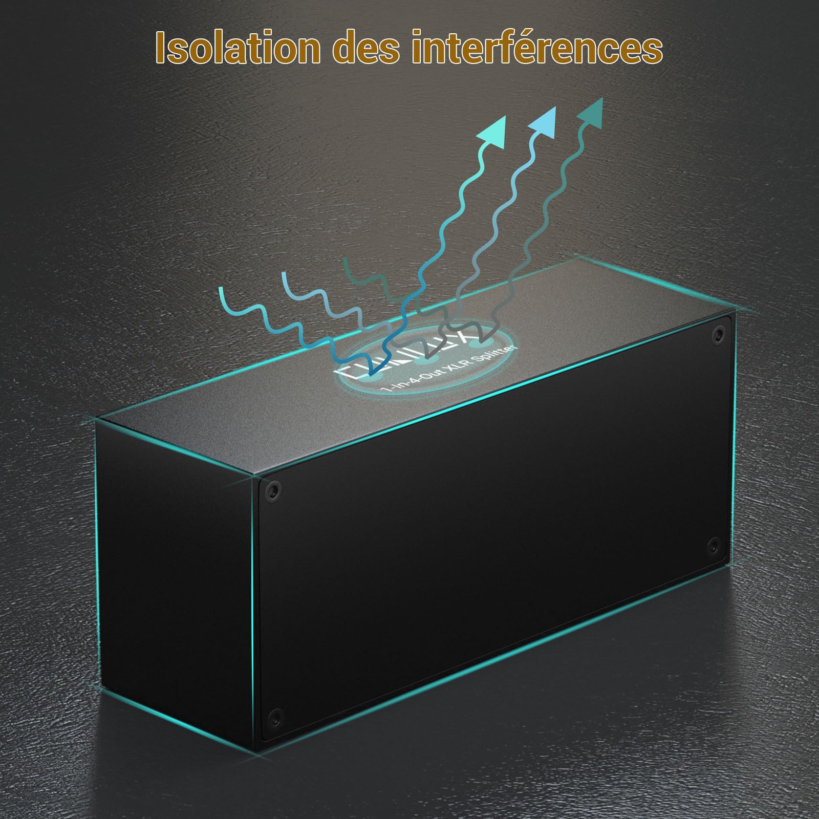 Cubilux Divisor pasivo de audio estéreo XLR de 4 vías, 1 convertidor de audio equilibrado hembra a 4 machos, caja divisora de 4 canales de 1 entrada y 4 salidas