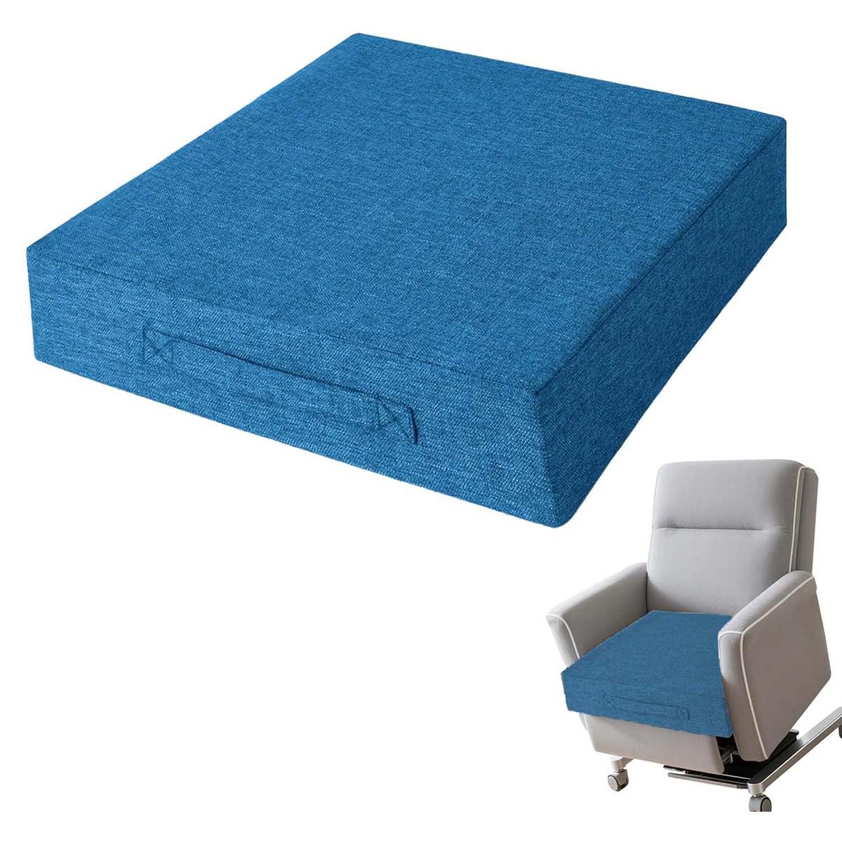 Coussin de chaise de bureau et voiture bleu 45 cm pour le confort du dos en voyage