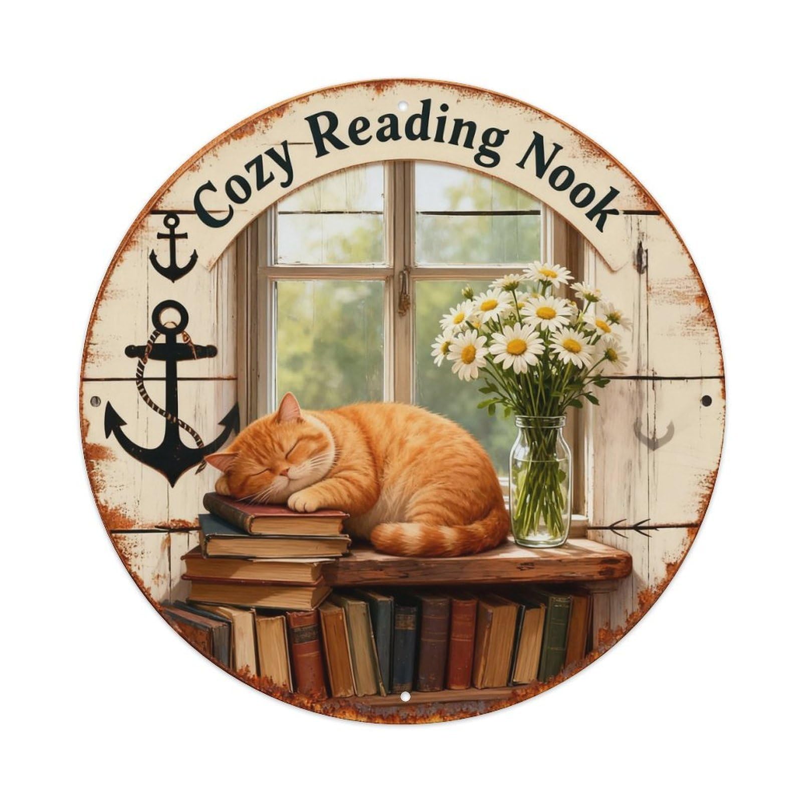 Cozy Reading Nook Sign Metal Tin Sign Plaque