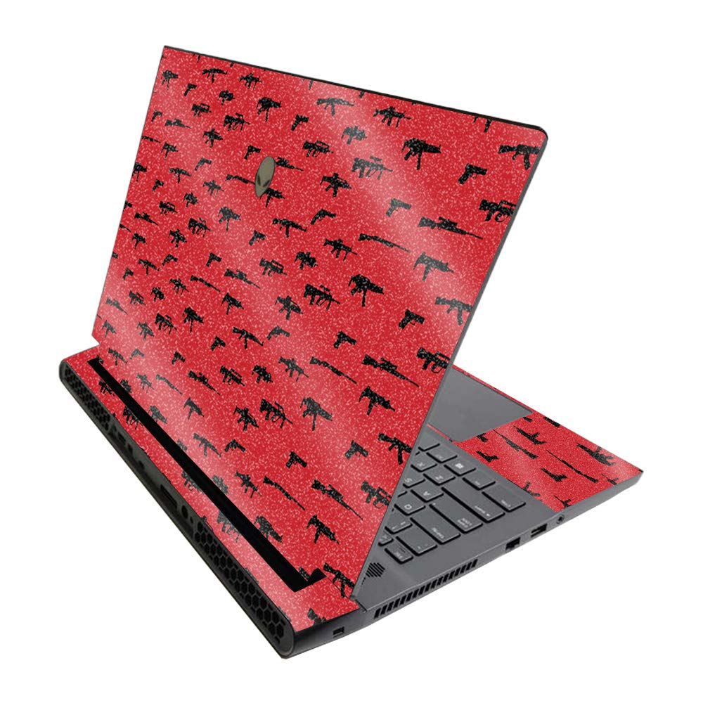 MightySkins Glossy Glitter Skin for Alienware M17 R3 (2020) & M17 R4 (2021) - Guns | Durable High-Gloss Glitter Finish | Easy to Apply and Change Style | Made in The USA
