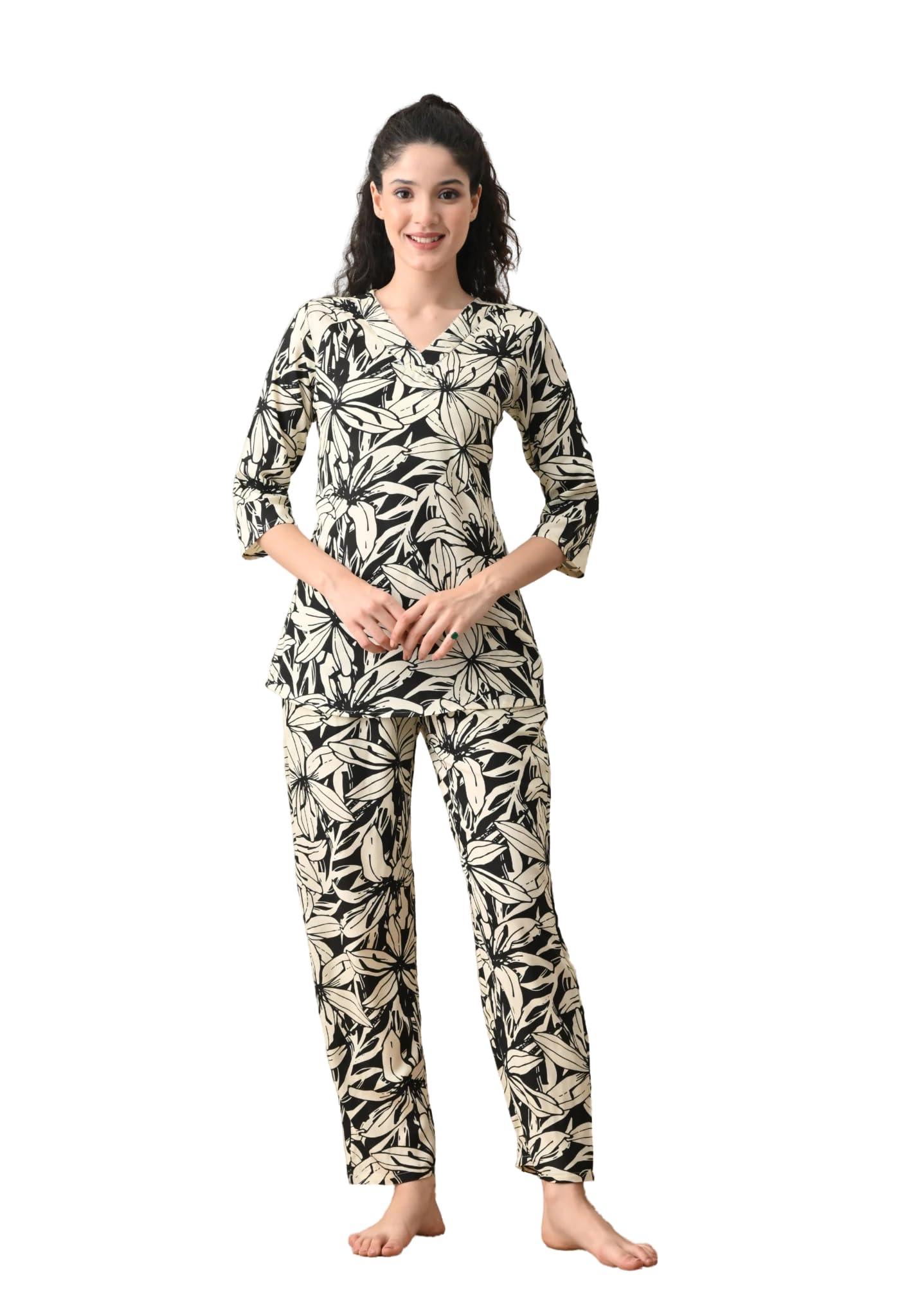 ichaa Women's Rayon Maxi Casual Night Shirt-picture-33