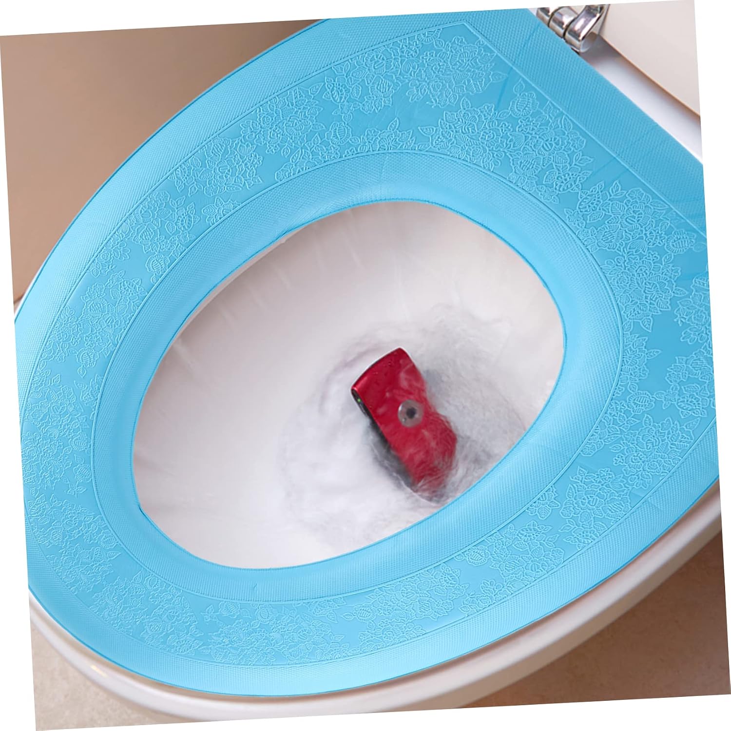 3pcs Eva Self-Adhesive Toilet Seat Cover Bathroom Cushion for Standard Toilets Washable and Reusable Potty Seat Mat Breathable Design for Use Easy Installation