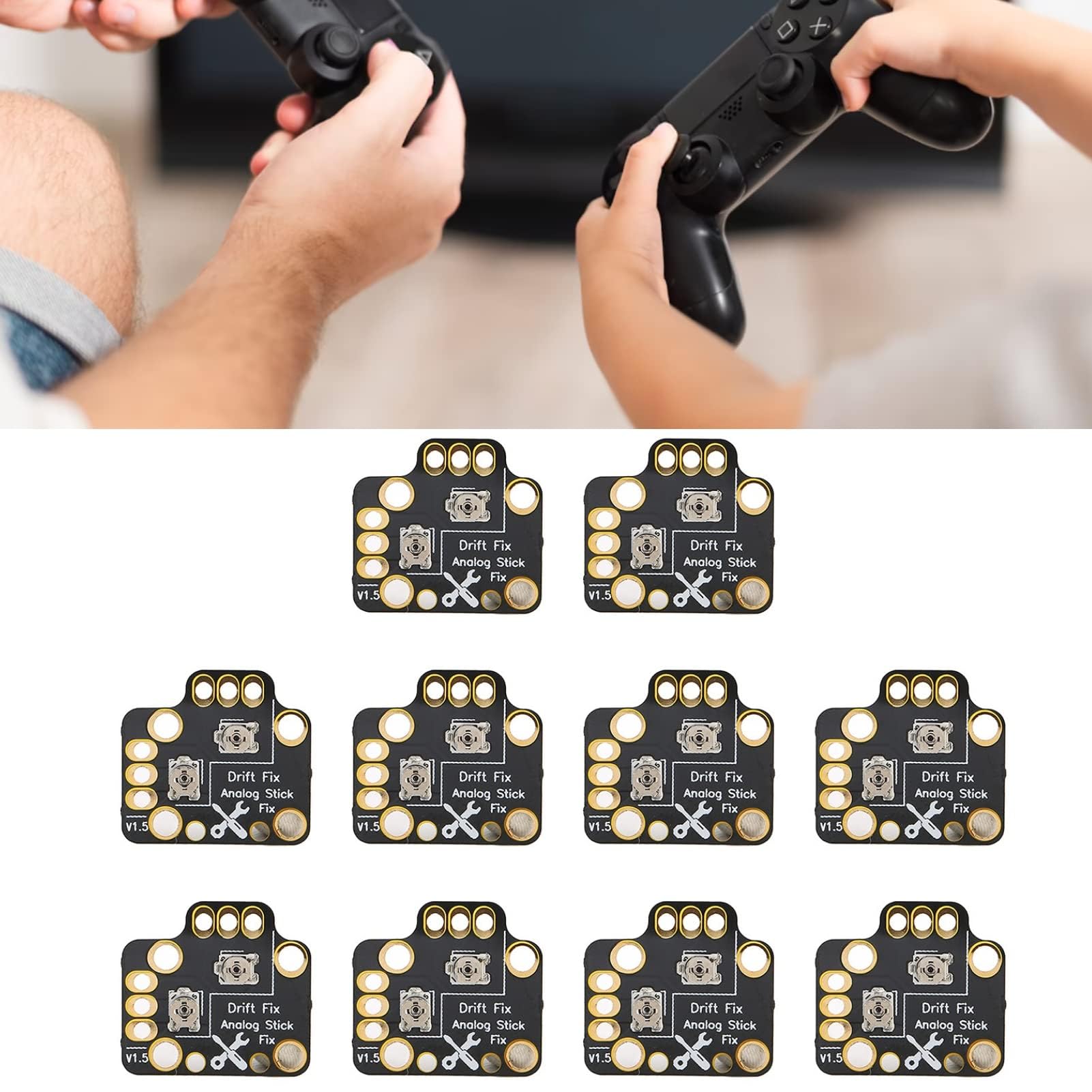 10 Pack Universal Gamepad Joystick Drift Repair Kit Easy to Use Black 3D Analog Stick Fix for Game Controllers