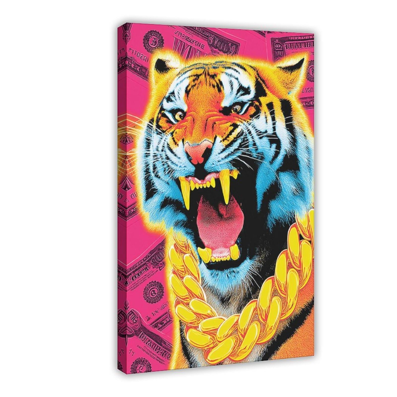 MRYCQ Tiger Pop Poster Canvas Poster for Dorm Room Decor Gift