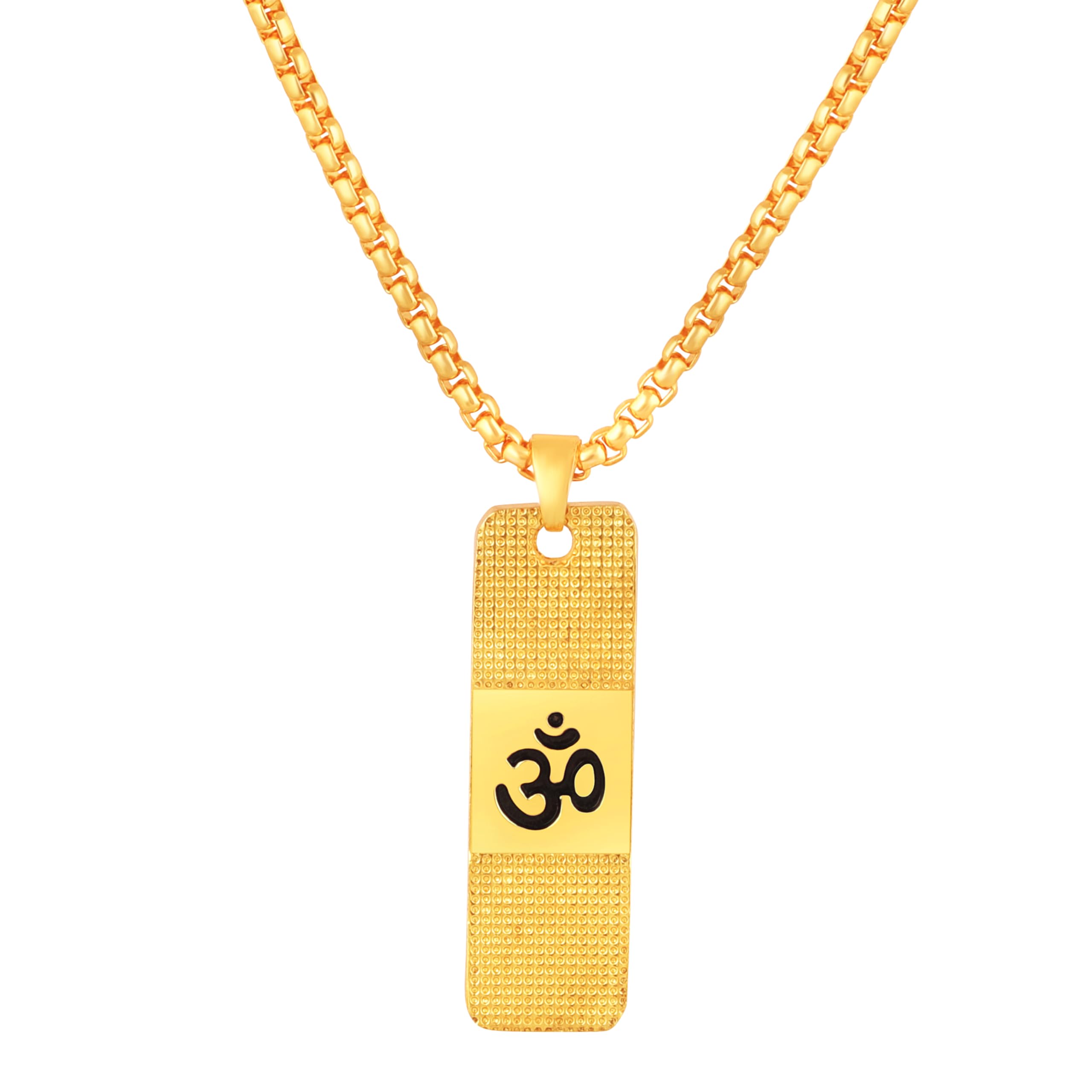 Lord RAM & OM Engraved Dual Side Unisex Locket Pendant with Chain (PAPS1101912PR)