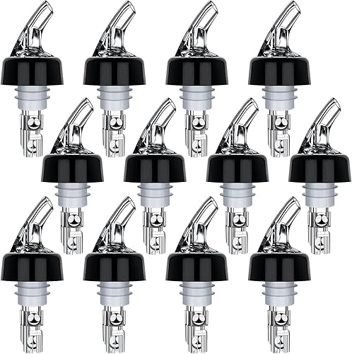 Miniatura 9 de Juego de 6 vertedores de botellas de licor, vertedores de 1 onza medidos de licor, dispensador de chupitos, camarero, vertedor automático de vino