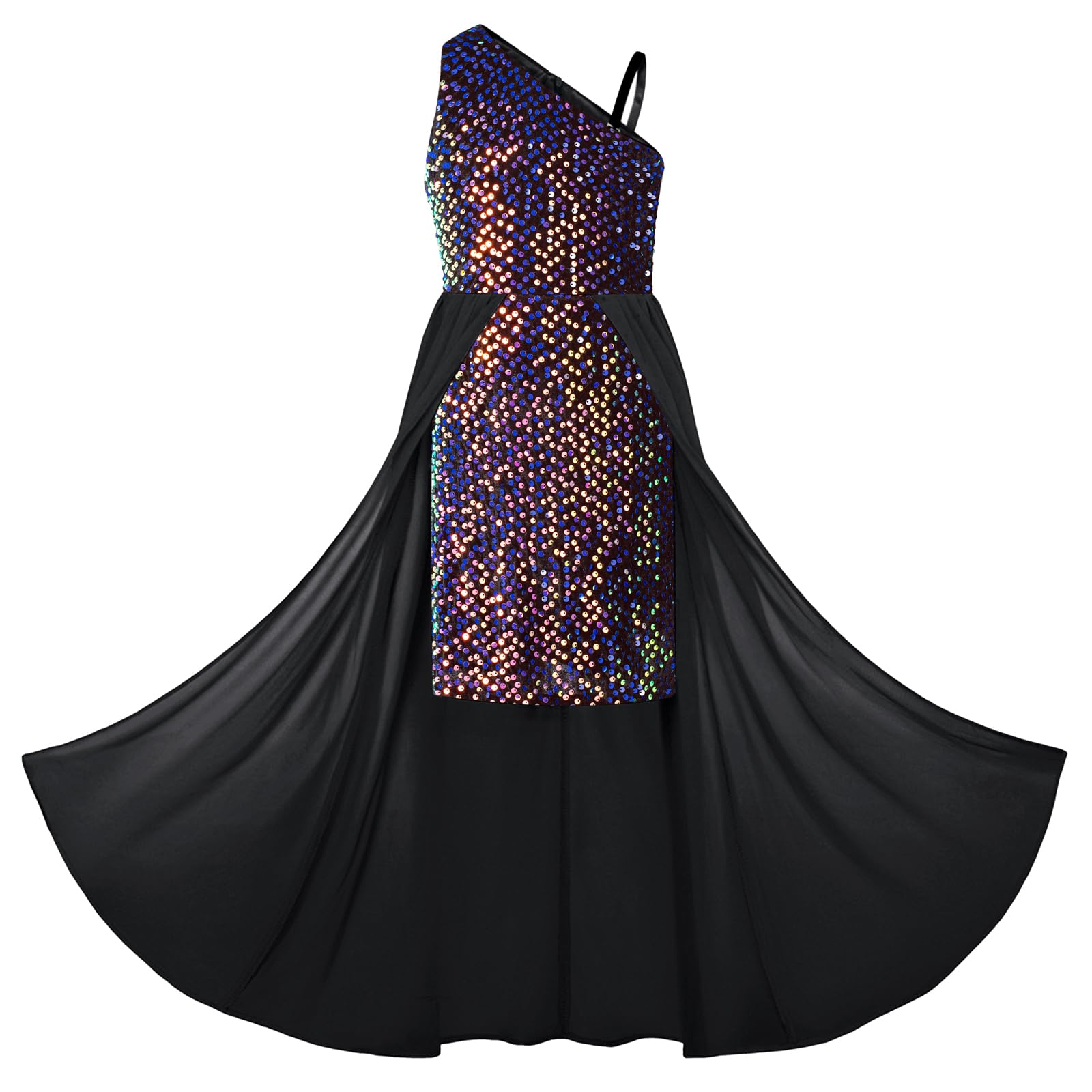 GRACE KARIN Zomerjurk voor meisjes, elegante chiffon prinsessenjurk, lange jurk, bruiloftsgast, avondjurk voor tienermeisjes, 5-14 jaar, paars, 5-6 Jaar