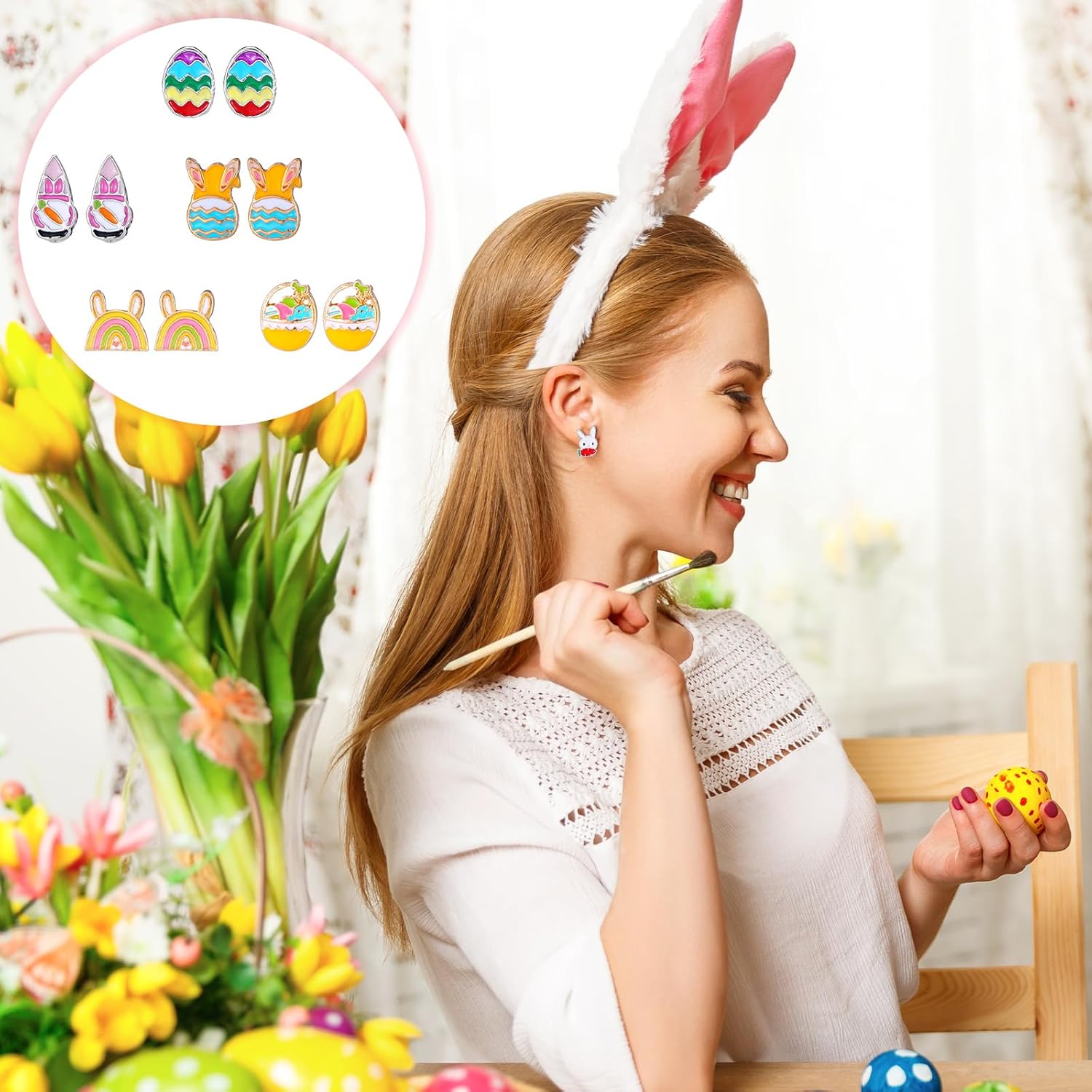 108 Pairs Holiday Earrings for Women Holiday Earrings Gifts Variety Pack St. Patrick's Day Easter Party Favor - Image 6