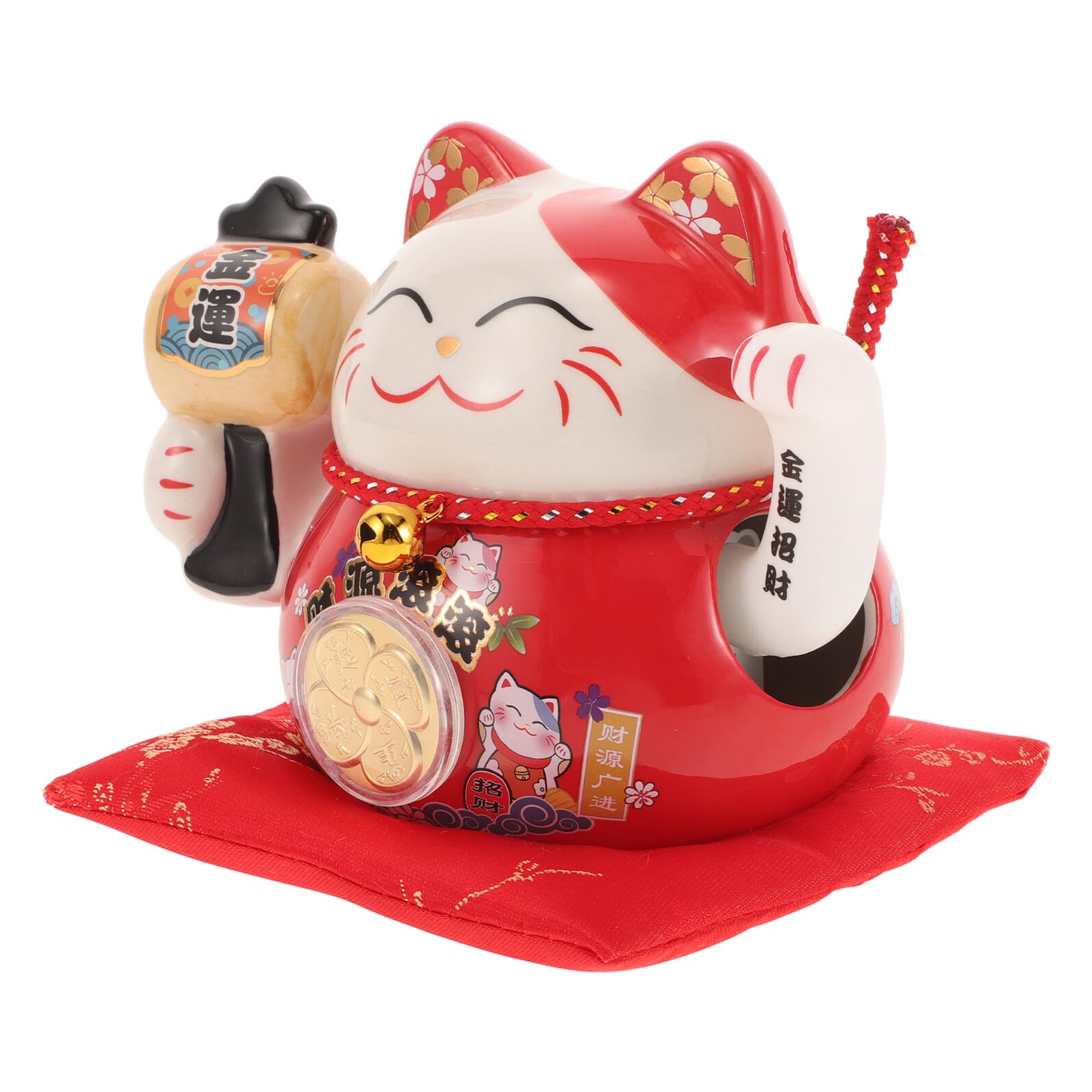 Figurine chat céramique automatique, un ornement chanceux d'exception