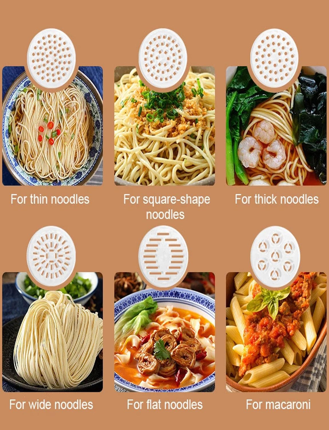 Machine à pâtes électrique, Portable Machine à Pâtes avec Moules, Rechargeable 6 en 1 Sans Fil pour Faire des Fraîches Noodles Spaghettis Maison (blanc)