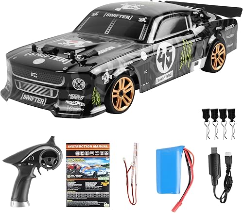 Miniatura 1 de GoolRC Coche de deriva a control remoto, a escala 118, 2.4GHz 4WD 30KMH de alta velocidad RC Racing Car con tira de luz LED para adultos y niños