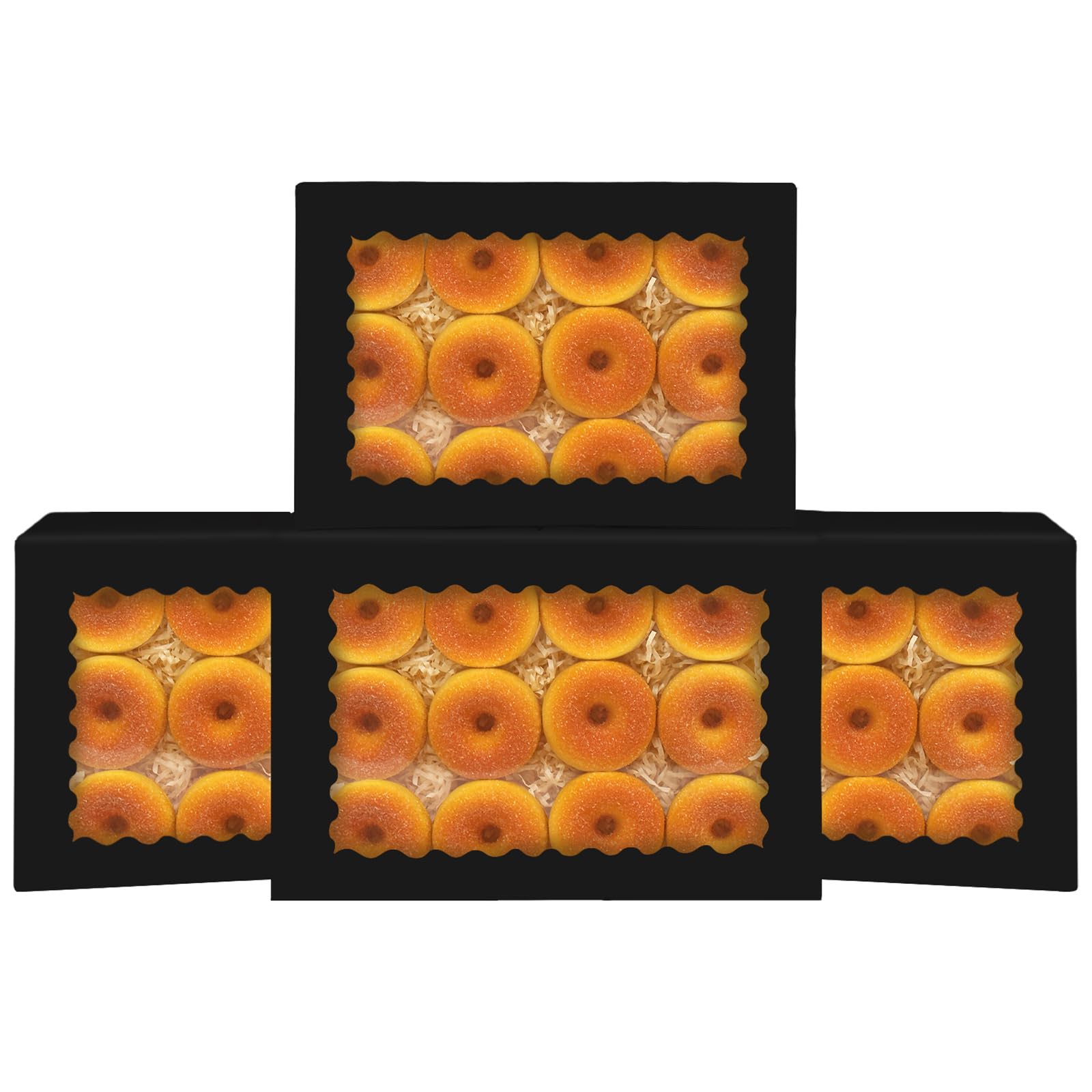 Gcardist 6 pz. Box pop up a forma di auto, 35,56x25,4x6,35 cm, nero, scatola per biscotti con finestra, per macaron e pasticceria, per confezionamento (14x10x2,5 pollici)