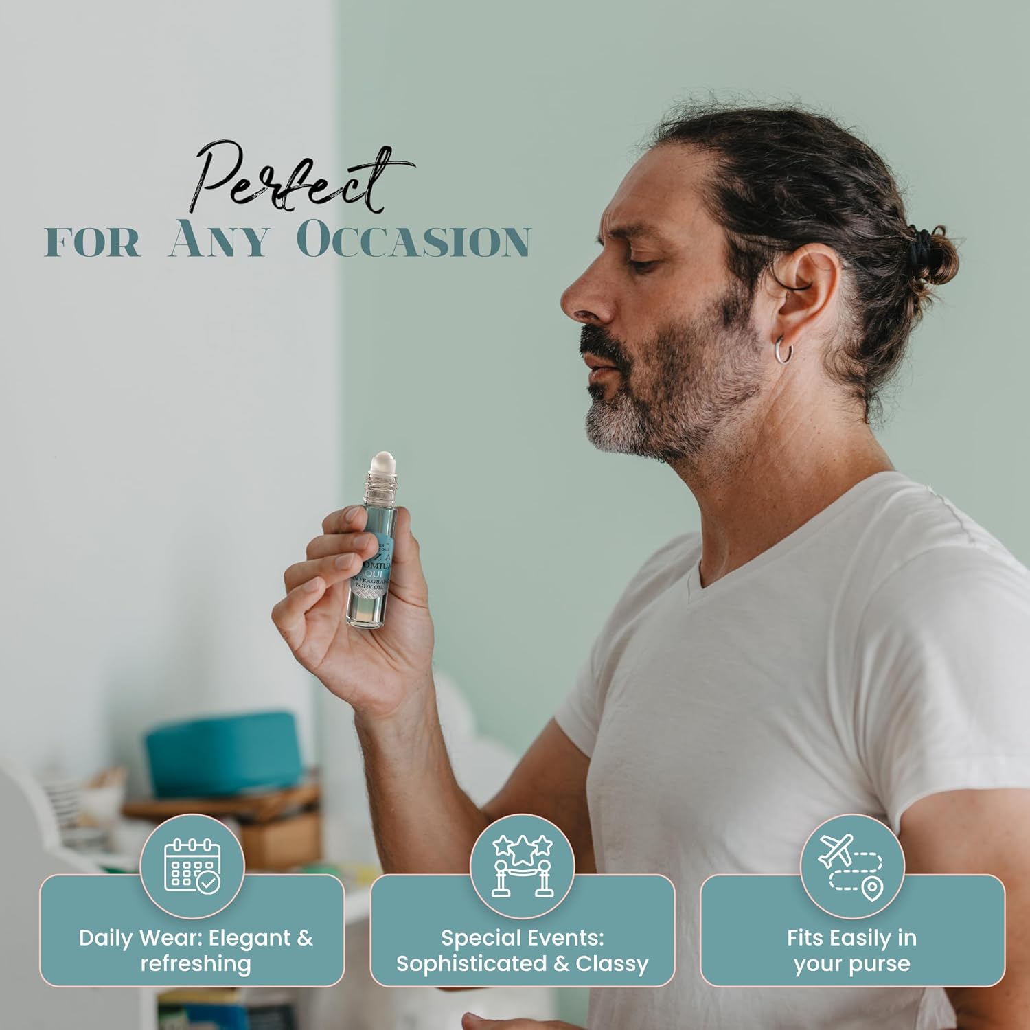 MOBETTER FRAGRANCE OILS AZZA CHROMIUM AQUI Men Cologne Body Oil 1/3 oz roll on Glass Bottle - Image 6