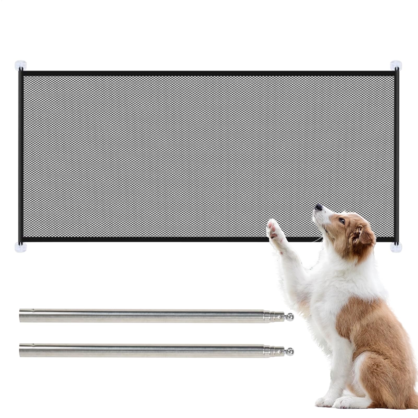 Cat Gate - Folding No-Assembly Dog Door Barrier,Enclosure Net Pet Supplies for Room Hallways Bathroom Garden Garage Doggy Stairs Sofa Bedroom Kitten Small Medium Doorways