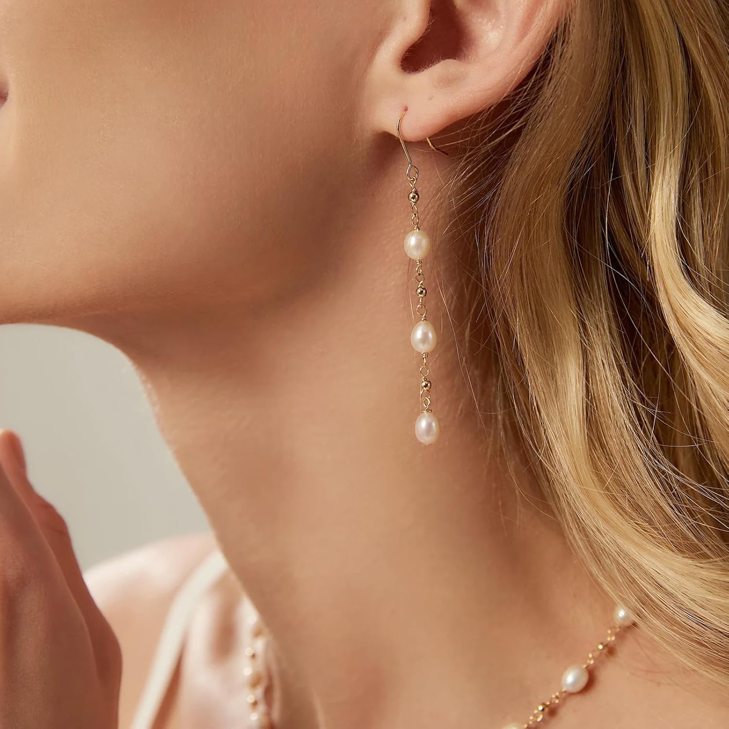 Pearl Earrings for Women Trendy Gold Baroque Pearl Drop Earrings Long Tassel Pearls Dangle Earring Wedding Jewelry Gifts - Image 2