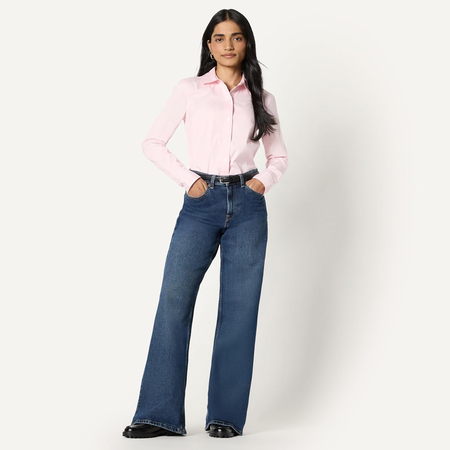 Amazon Essentials Women's Slim-Fit Stretch Poplin Button-Up Dress Shirt - Image 5