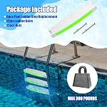 18 pool pool ardder Steps Remplacement avec des bandes réfléchissantes - LESIWHOS 3-Pack Piscine en plastique Échelle Rung Étape avec 6 PCS Bouchons en acier inoxydable pour piscines souterraines et au-dessus du sol