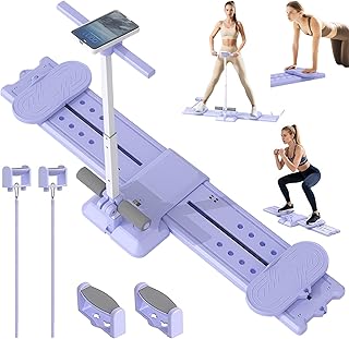 5-in-1 Ski-Maschine, Ski Trainer, Ski Simulator, Klappbarer Beintrainer, Figurformung Cardio Fitnessgerät für Zuhause, Pilates Reformer Board für Körperskulptur, Core, Gesäß und Armtraining