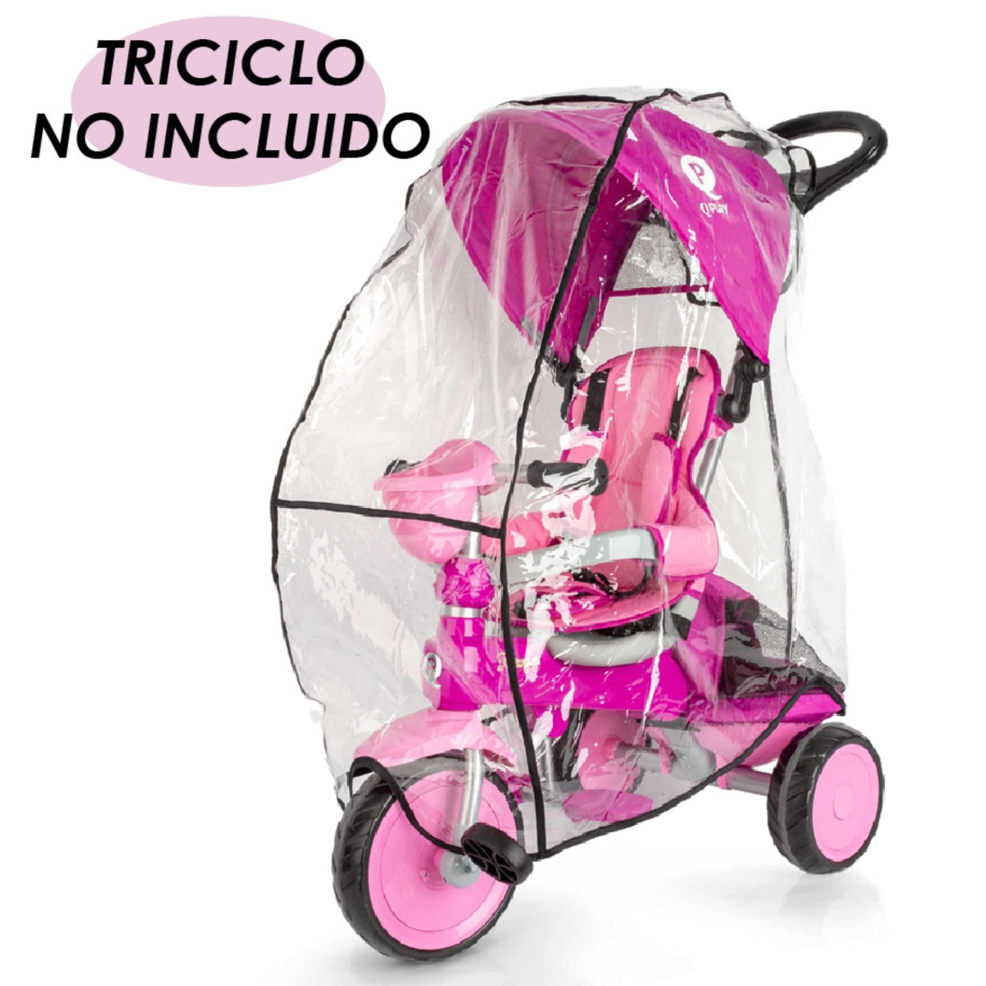 QPlay Parapioggia passeggino universale in plastica per pioggia, sedia da passeggio, universale, bolla | plastica trasparente senza sostanze nocive | ideale per passeggiate con cattivo tempo