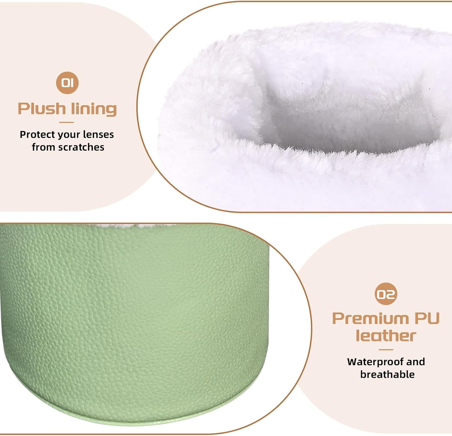 Plush Lined Glasses Holder,Protective Leather Eyeglass Case,Anti-Scratch Eyeglass Holder Stand for Nightstand,Office Desk,Matcha Green - Image 5