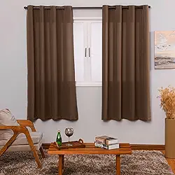 Cortina Clássica Oxford Liso, 2,80m x 1,80m, com Ilhós Tabaco,100% Poliéster, para Varão de 2 Mts (tabaco)