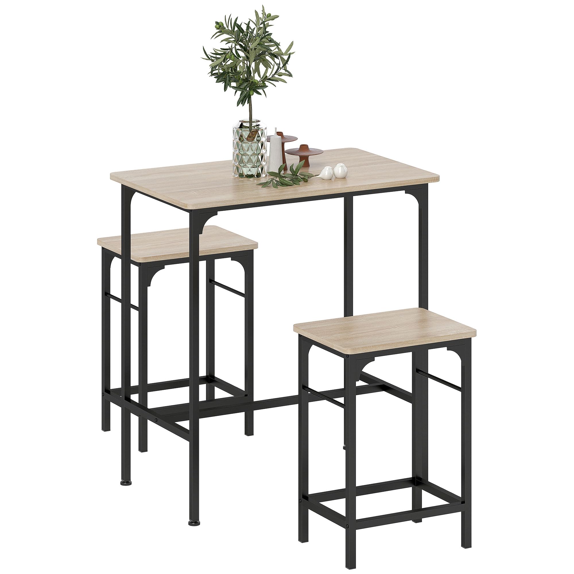 HOMCOM - Set 2 Sgabelli Da Bar Di Design Girevoli Con Altezza