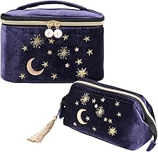 2 Pack Large Makeup Bag for Women Velvet Makeup Bag Travel Organizer Elegant Appearance for Various Cosmetics