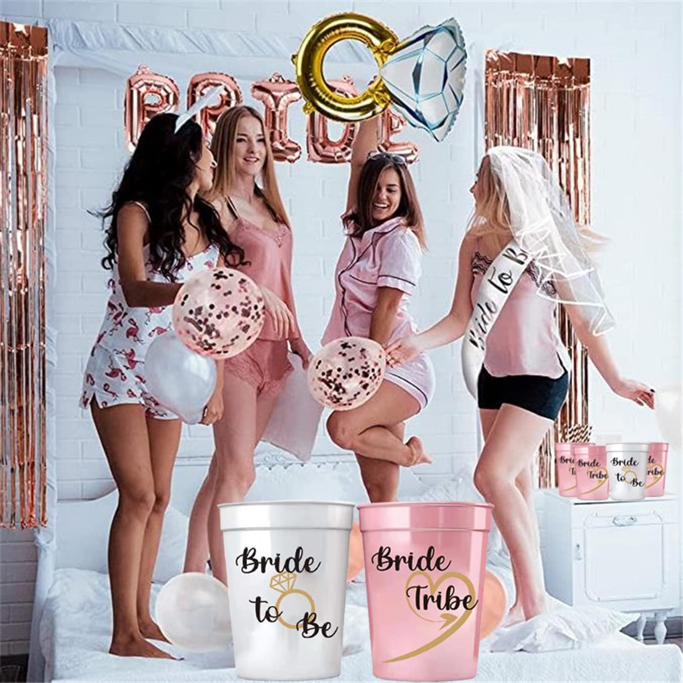 12er Set Partybecher Für Junggesellinnenabschied – Wiederverwendbar, Cowgirl & 70er Design