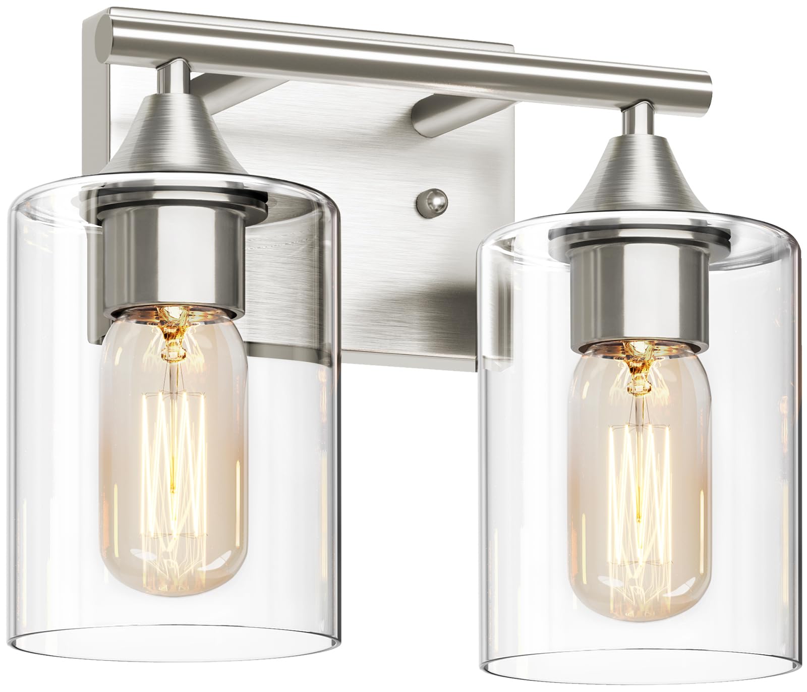 Photo 1 of XPEHK Bathroom Vanity Light Fixture, 2-Light Brushed Nickel Over Mirror, Modern for Bedroom Vanity Table Hallway