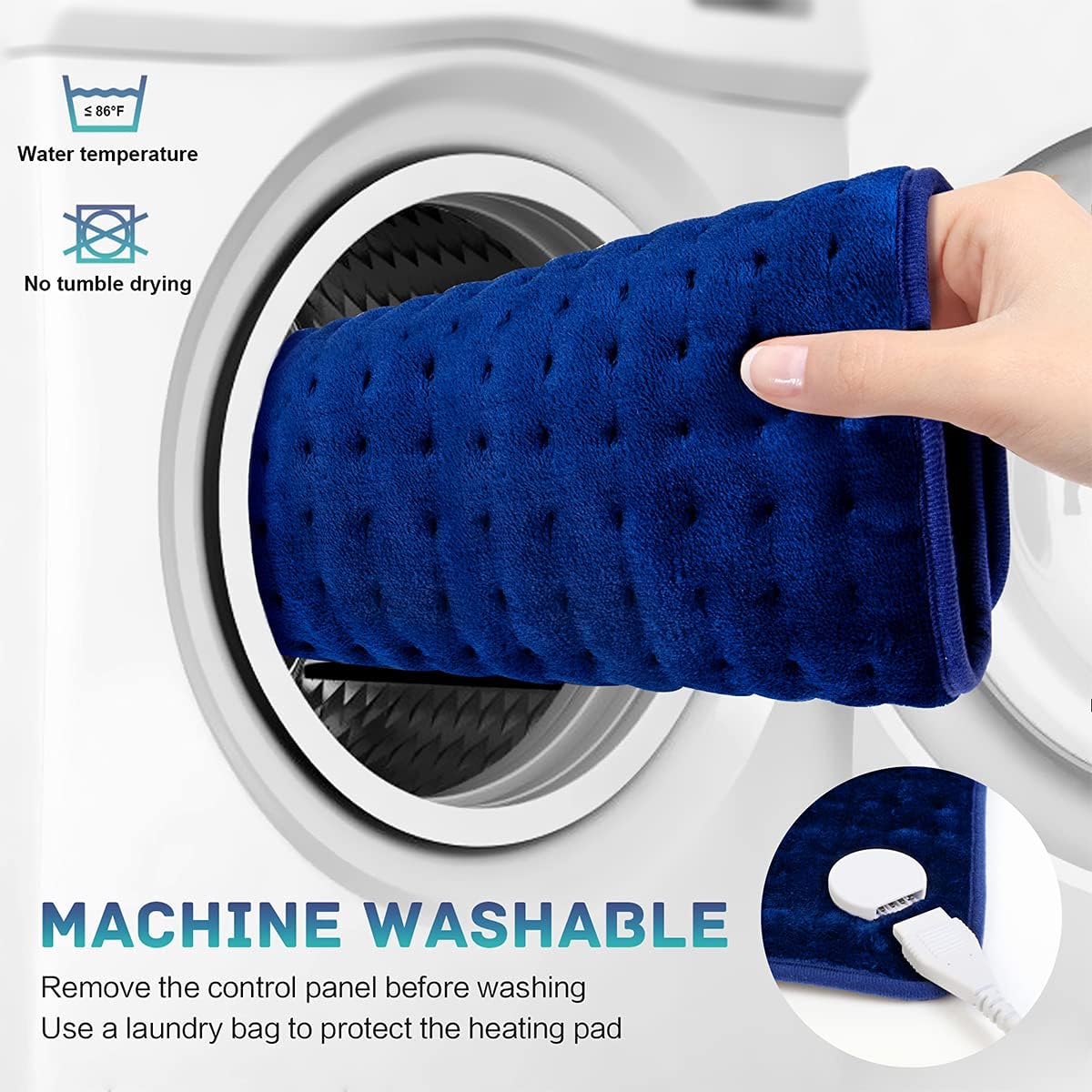 QALTGC Heating Pad for Back Pain and Cramp Relief Extra Large 12" x 24" Size Electric Heat Pad 10 Temperature Level 9Timer Settings Auto Shut Off Moist and Dry Therapy for Shoulder Neck Soft Washable : Health & Household