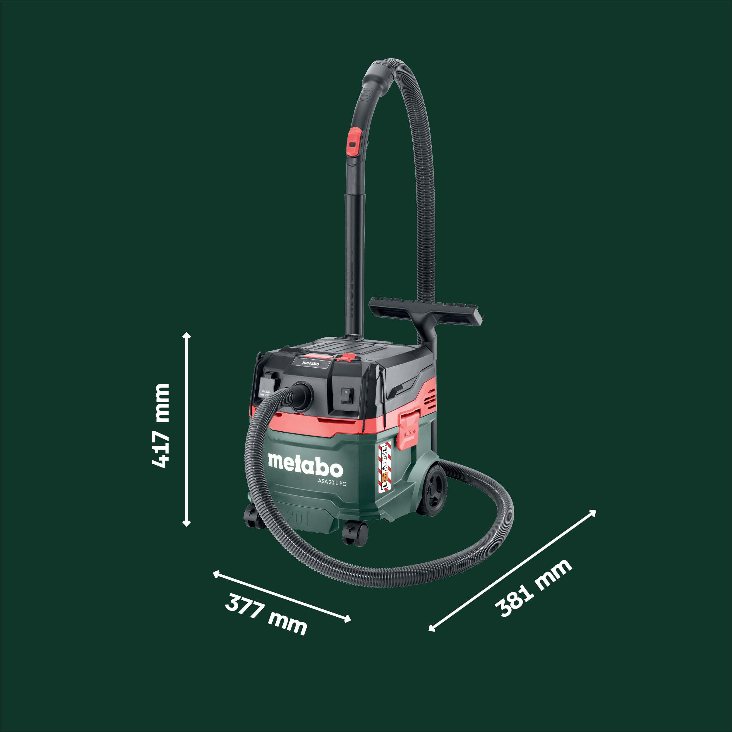 Metabo Allessauger ASA 20 L PC Nass-Trockensauger Staubklasse L 1200 W Industriesauger PressClean Filterabreinigung