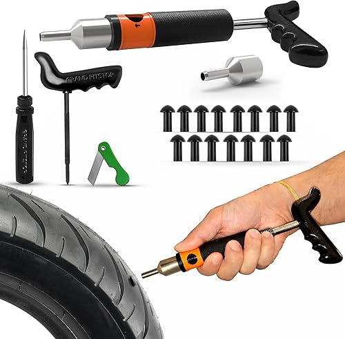 Miniatura 12 de GRAND PITSTOP Kit de reparación de pinchazos de neumáticos sin cámara de 20 piezas con tapón de hongo para pinchazos de neumáticos y pisos