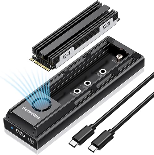 HIMARS M.2 NVMe SSD Disipador de calor 20Gbps Dock externo con ventilador de enfriamiento, soporta llave M y llave B+M (US-2630)