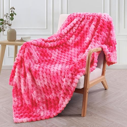 Exclusivo Mezcla Manta de forro polar extra grande de 50 x 70 pulgadas, elegante manta jacquard con nubes 3D para sofá, acogedora, suave y ligera