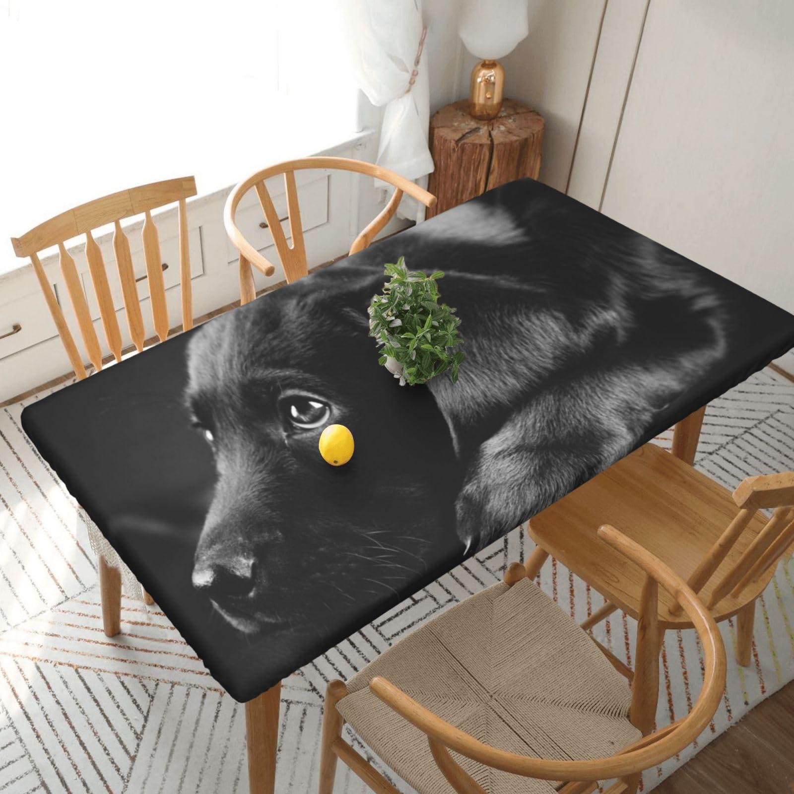 BNVSADC puppies dog Printed 5FT Tablecloth Polyester Kitchen Water Resistant Table Cloth Dining Table Decoration Table Covers, 152x76 CM