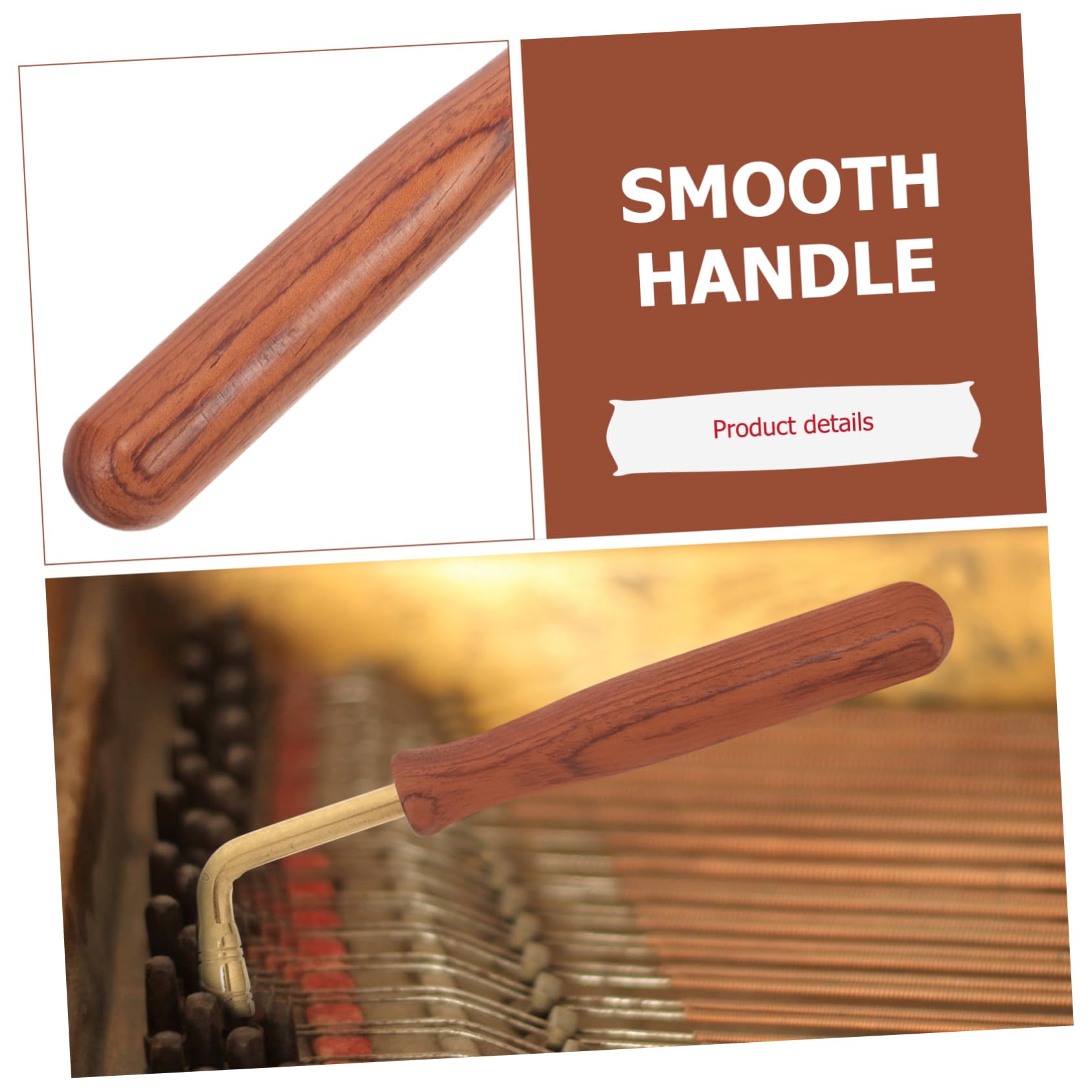 FAVOMOTO Professional Piano Tuner Wrench Dulcimer Tuning Spanner Red Material Metal and Wood Tuning Tool Guzheng Accessories