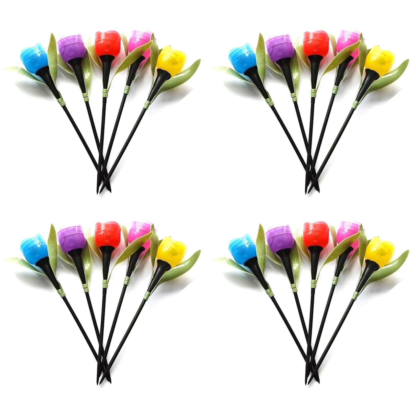 Hndhbfgrt 20PCS Outdoor Led Solar Light Tulip Flower Lamp Waterproof Garden Stake Lawn Lights Decor for Yard Outdoor Party Decor