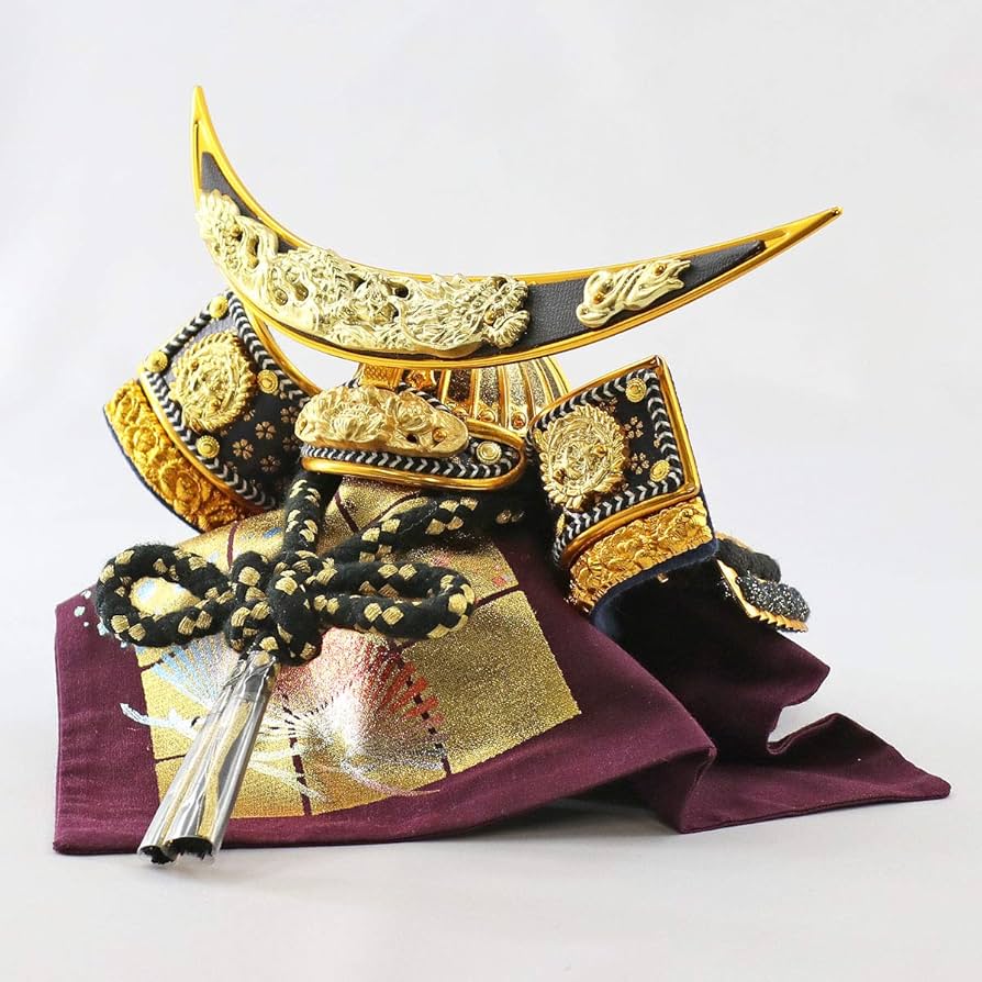 美品】8号彫金伊達兜 赤富士 盛光作 高級五月人形 美品】8号彫金伊達兜
