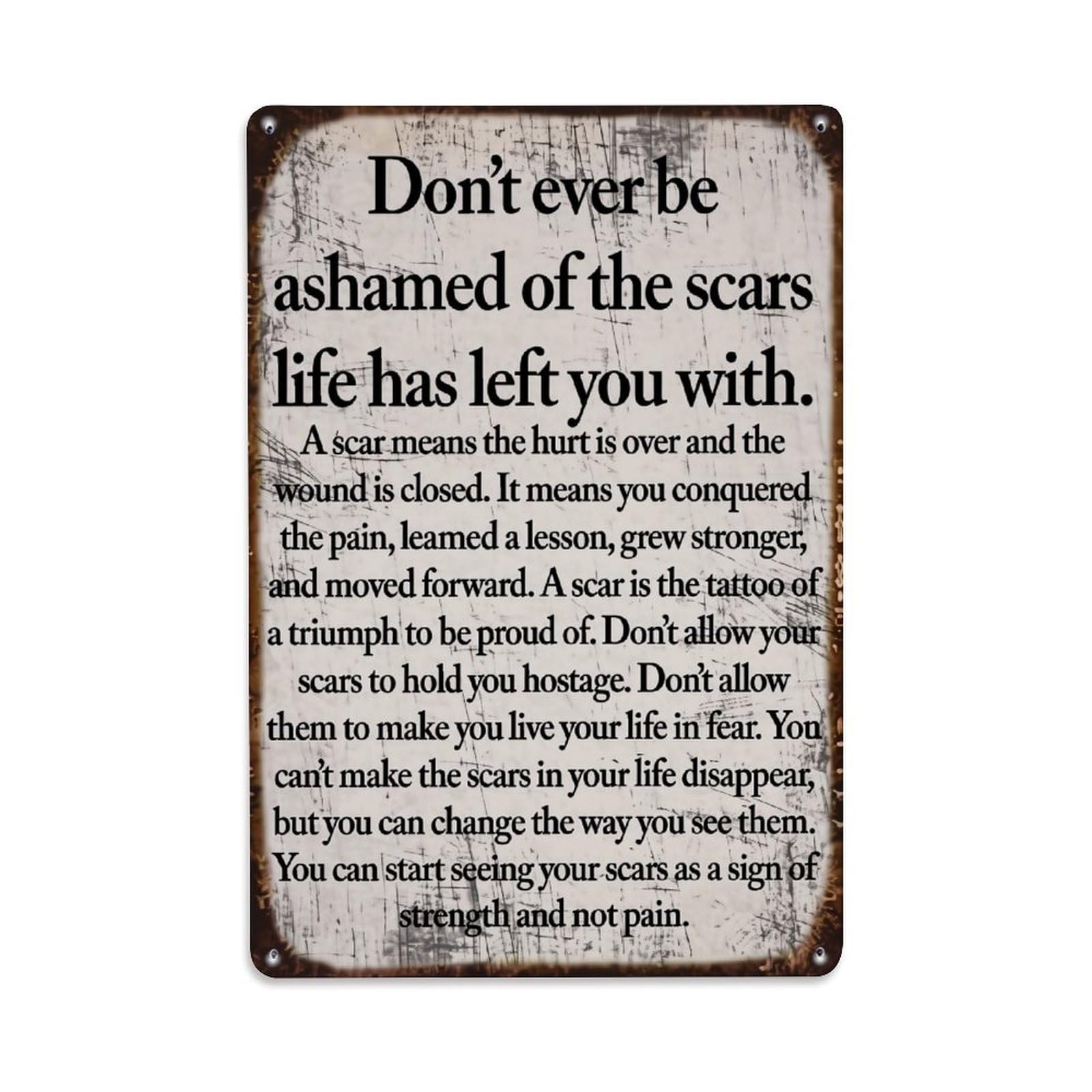 Jdfenggu Vintage Inspirational Quote On Scarred Background Retro Metal Tin Sign, Decor Art Poster For Bar, Home, Man Cave, Kitchen, Laundry Room Gift 8X12inch