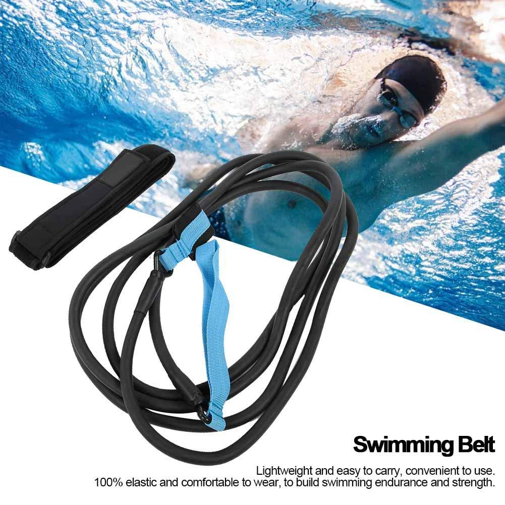 Keenso Schwimmtrainingsgürtel 4m Schwimmwiderstandsgürtel Schwimmtrainer Zugleine Seil Pool Zubehör