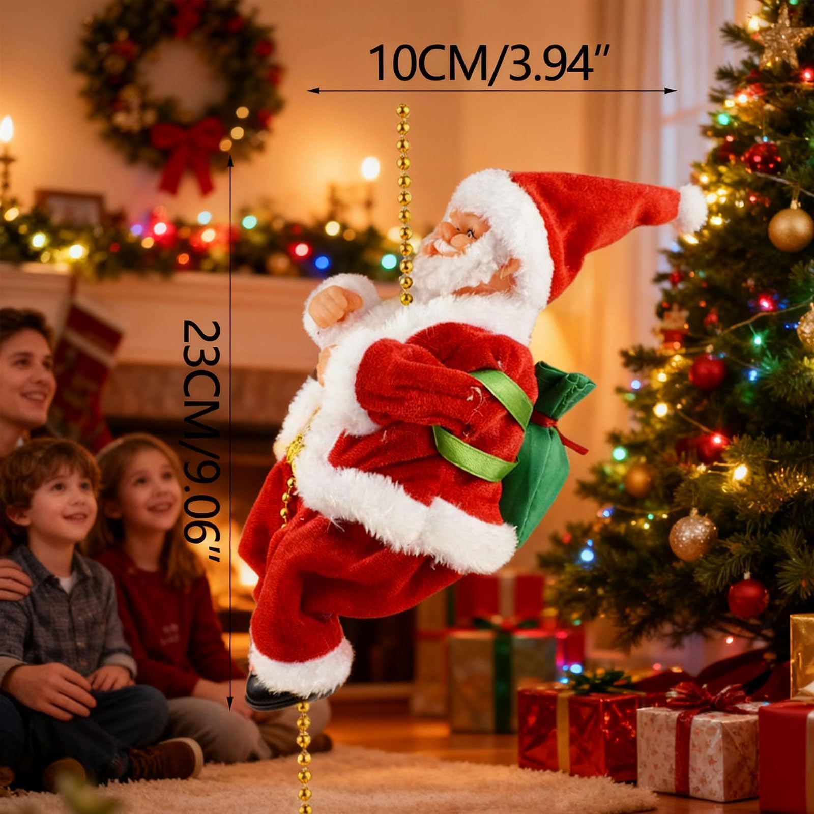 ローブ登りのサンタ 2026 New Santa Claus Musical Climbing Rope,Electric Climbing Santa