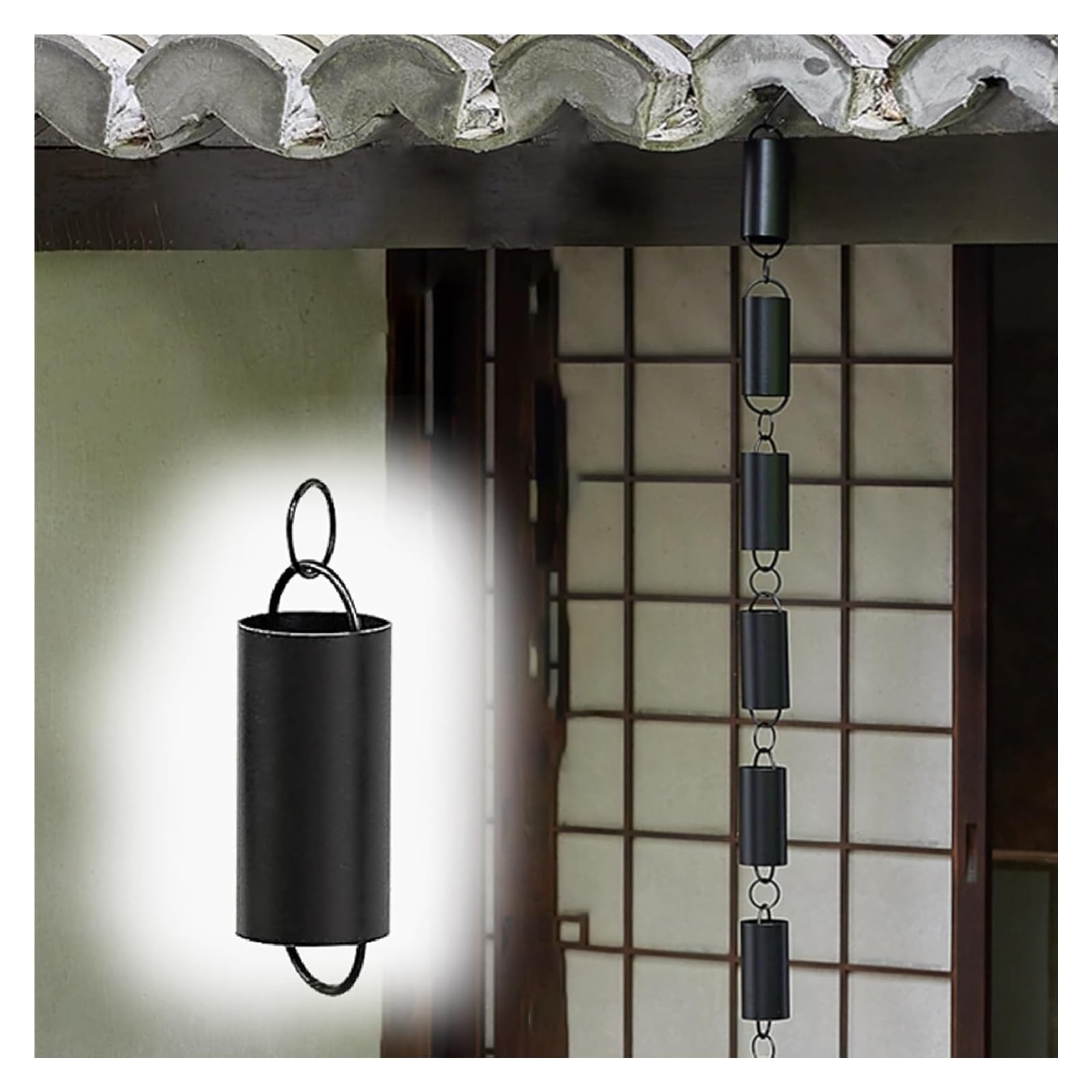 Chaîne de Pluie, chaîne de Pluie pour Tuyau de Descente, Cylindre en Alliage d'aluminium pour Jardin/Balcon, 2 Mune Couleur (Une Couleur 2 m (6,5 Pieds))