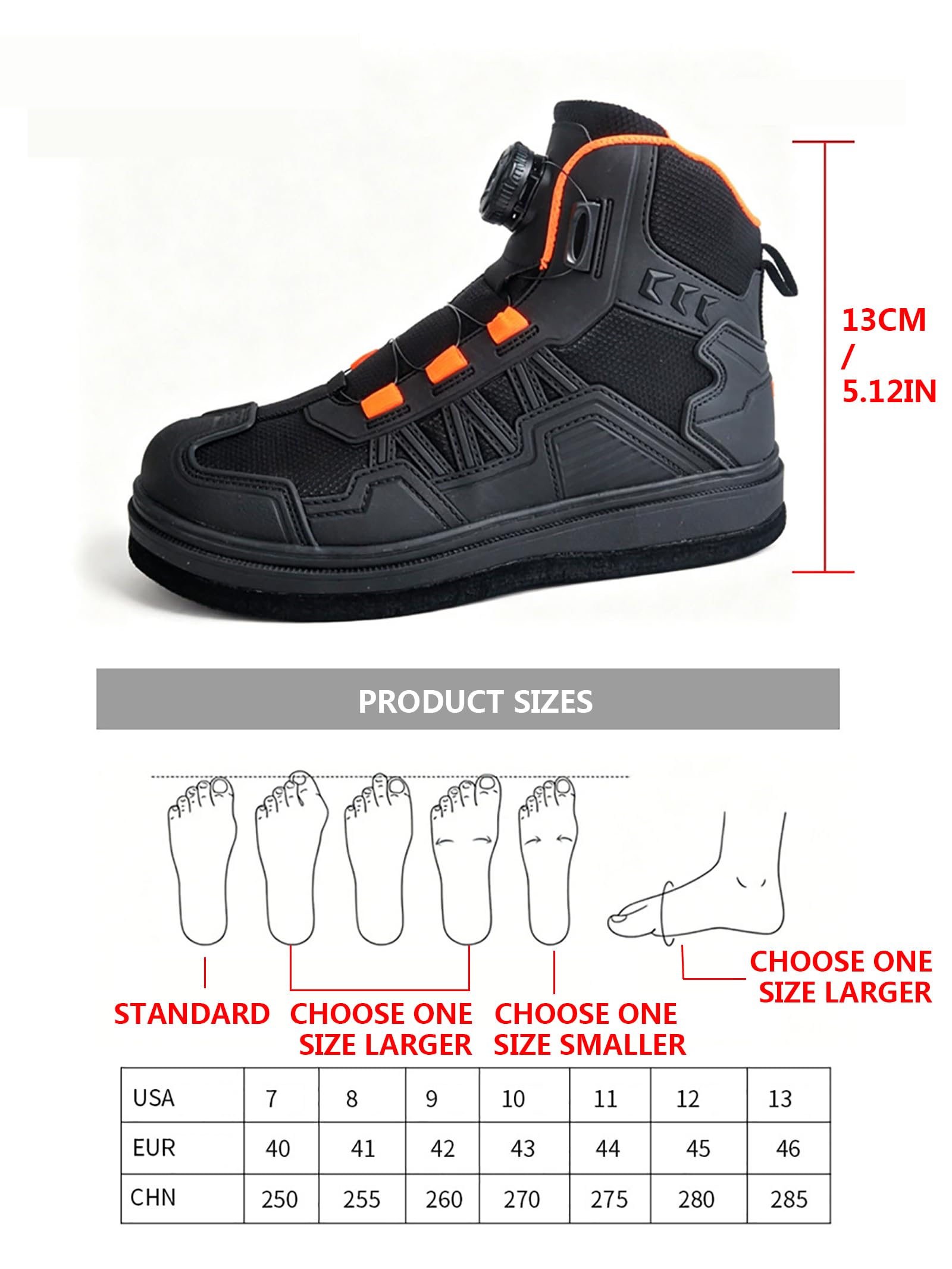 Męskie damskie buty filcowe do brodzenia, brzoskwiniowe buty | Wodoodporna KING TEX, stalowa podeszwa filcowa, szybkie sznurowanie, amortyzacja EVA, oddychająca cholewka, ochrona kostek